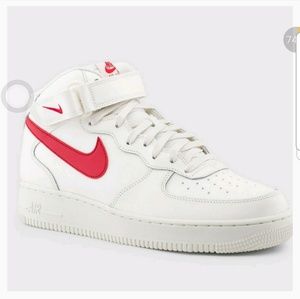 red mid top air force ones